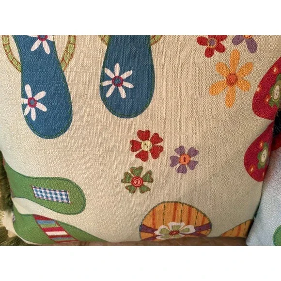 Set of 2 Flip Flop Throw Pillows - Picture 5 of 7